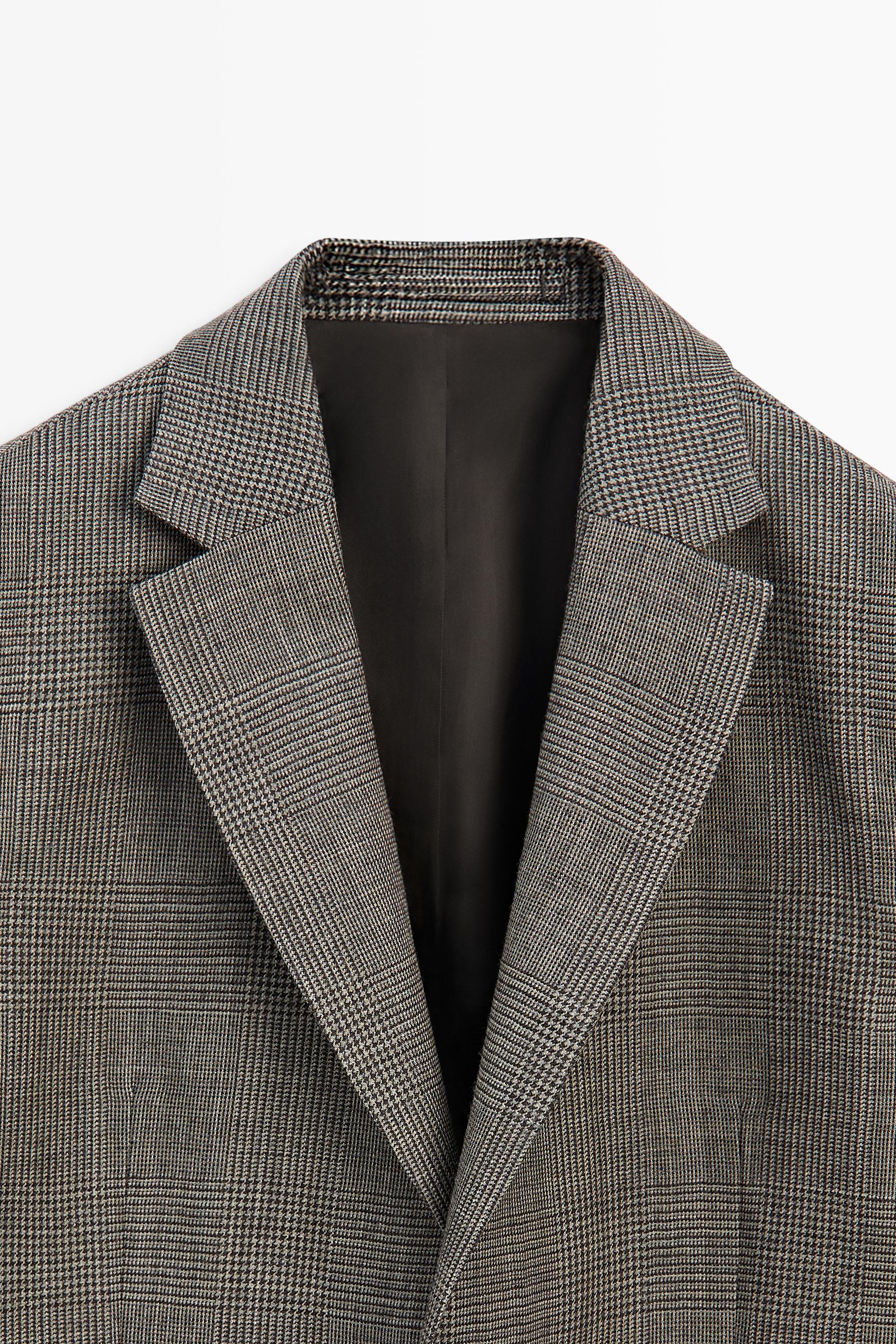 Blazer tailored en laine à carreaux